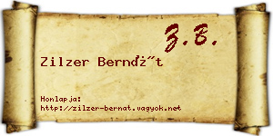 Zilzer Bernát névjegykártya